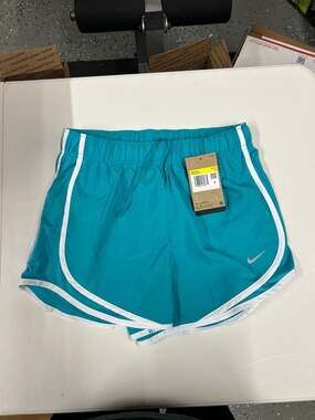 Nike Women's Dri-FIT Tempo Mid-Rise Brief-Lined Running Shorts in Baltic Blue